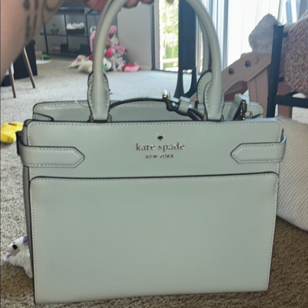 Kate Spade blue/Green Satchel with Structured Design